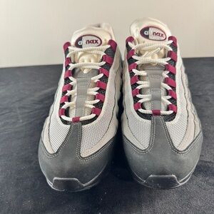 Air Max White and Burgundy Sneakers